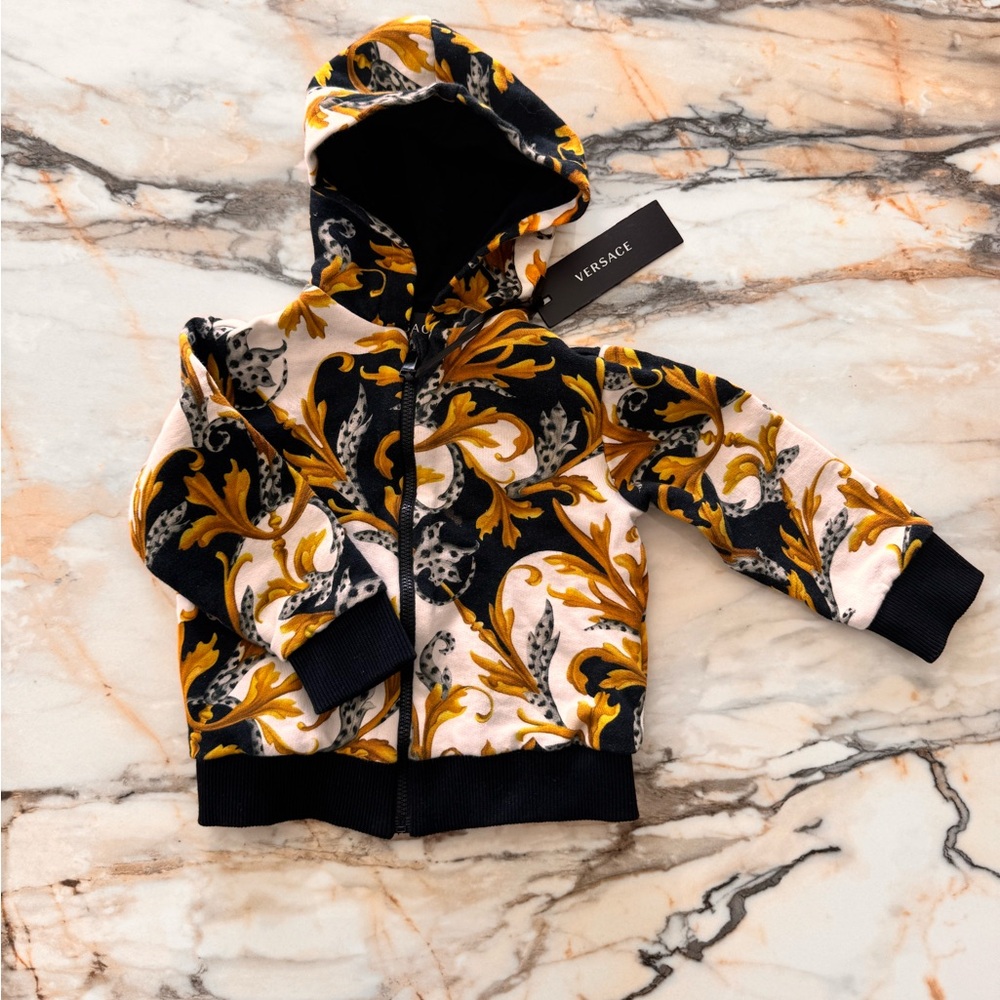 Versace Kids' Black and Gold Hoodie 18-24 months 86cm